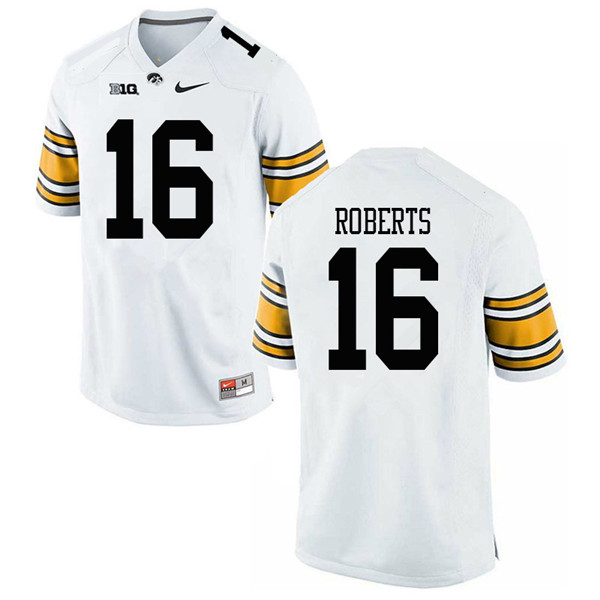 Men #16 Terry Roberts Iowa Hawkeyes College Football Jerseys Sale-White